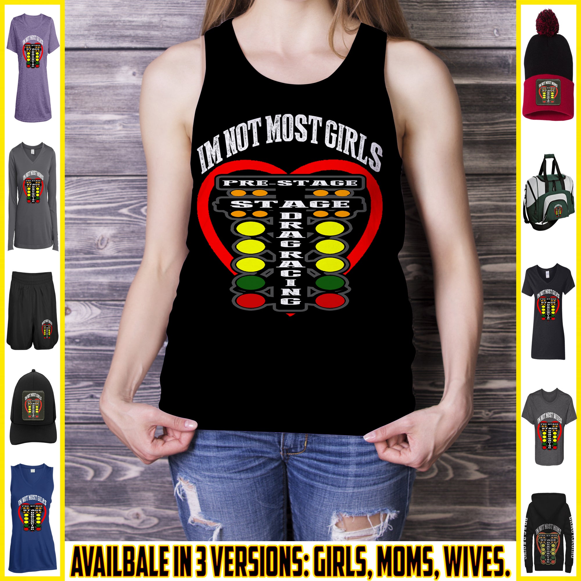I'm Not Most Wives Drag Racing Medium Square Pillow