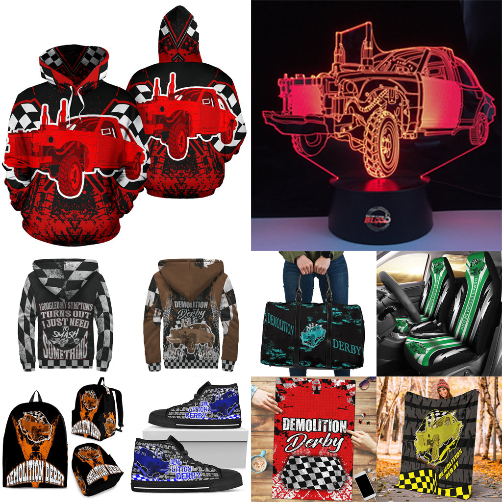 Demolition Derby All Over Print Zip Up Hoodie Muddy
