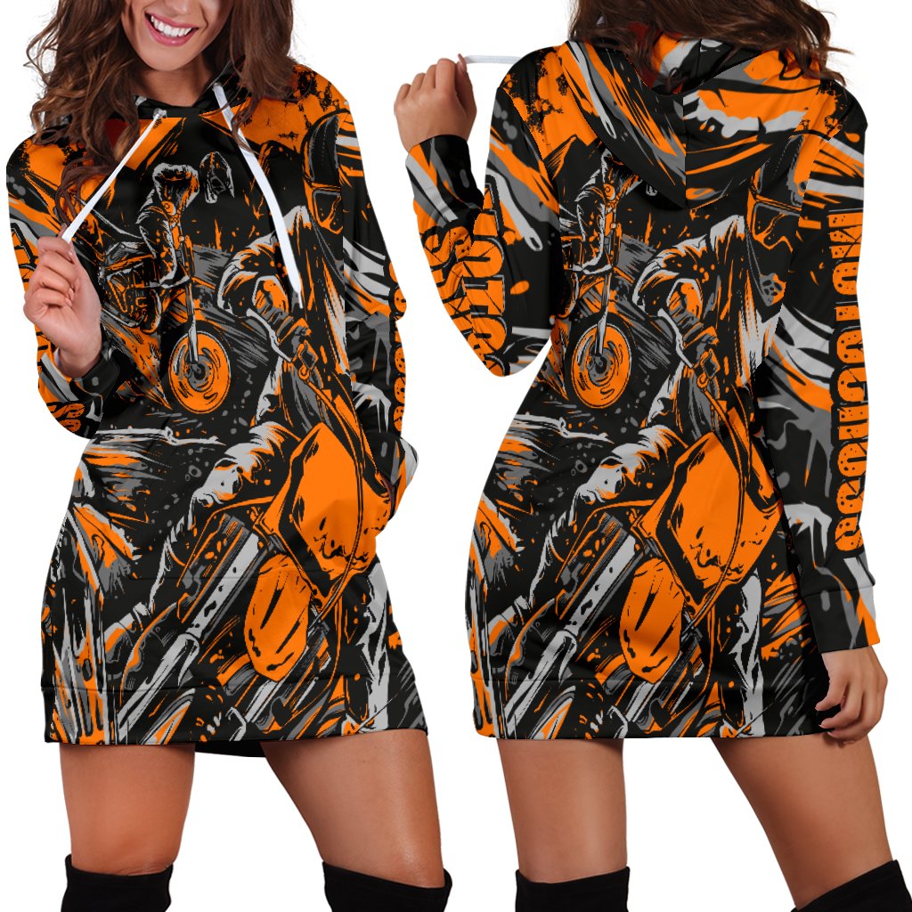 Motocross Hoodie Dress Carolina Blue