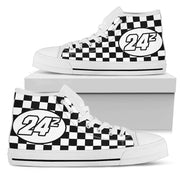 Custom Racing Checkered High Top Shoes