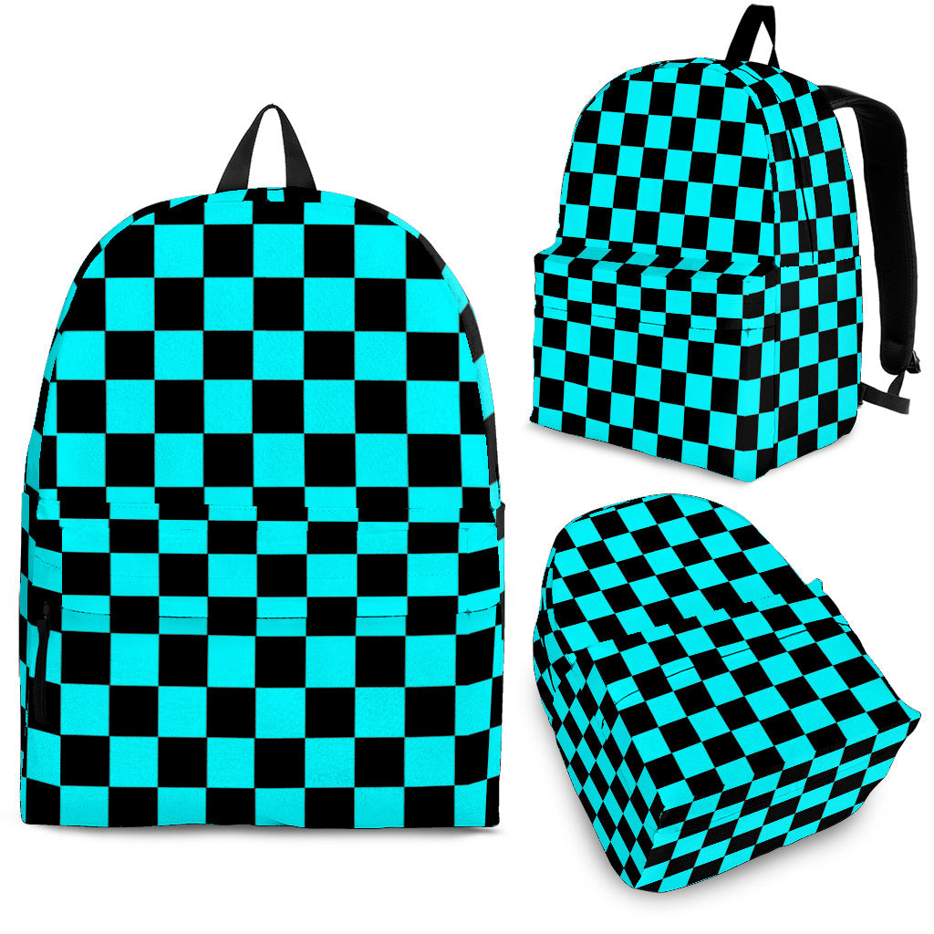 Blue checkered backpack online