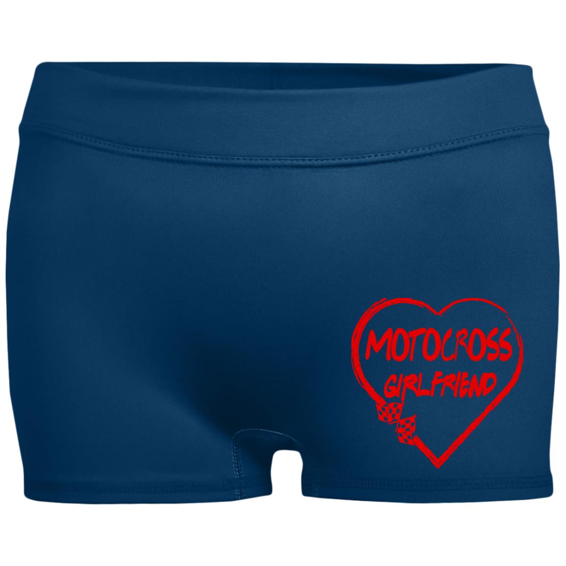 Motocross Girlfriend Heart Ladies' Fitted Moisture-Wicking 2.5 inch Inseam Shorts