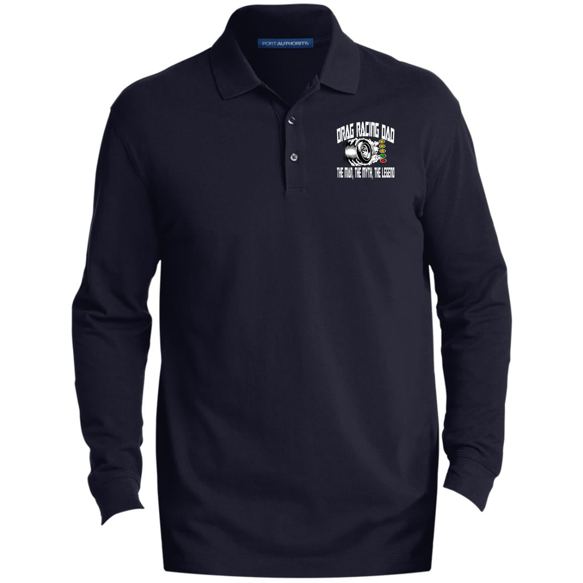 Drag Racing Dad Men's EZCotton™ Long Sleeve Polo