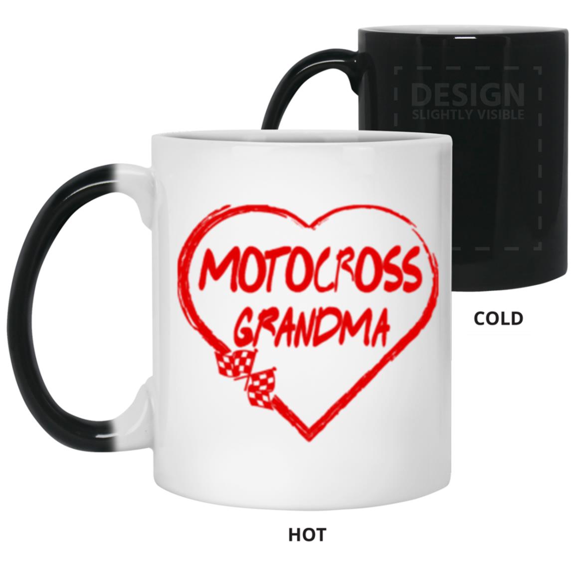 Motocross Grandma Heart 11 oz. Color Changing Mug