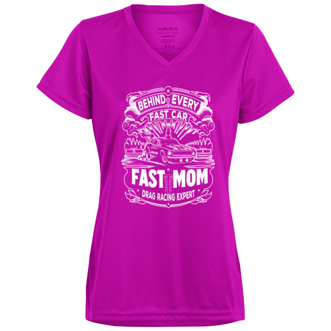 Behind Every Fast Car is a Fast Mom Drag Racing Expert V-Neck T-Shirts