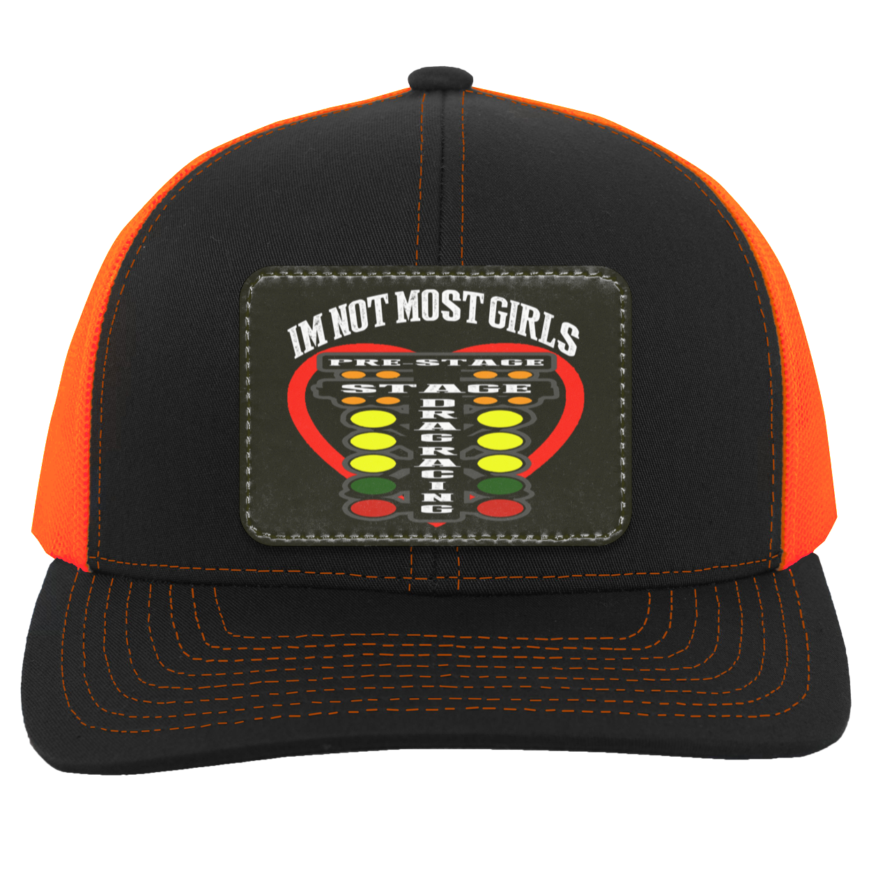 I'm Not Most Girls Drag Racing Trucker Snap Back - Patch