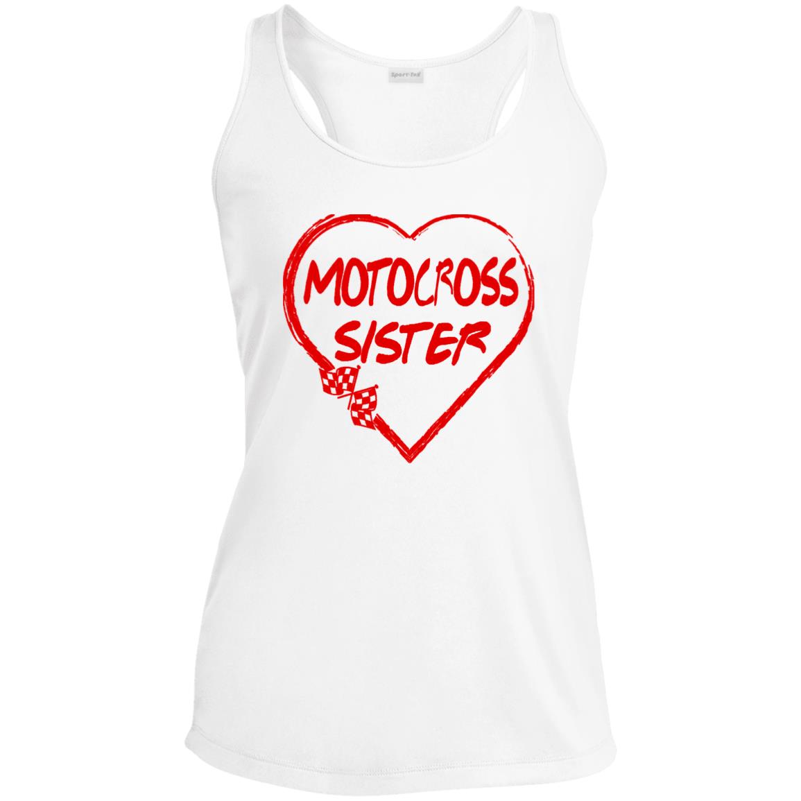 Motocross Sister Heart Ladies' Performance Racerback Tank