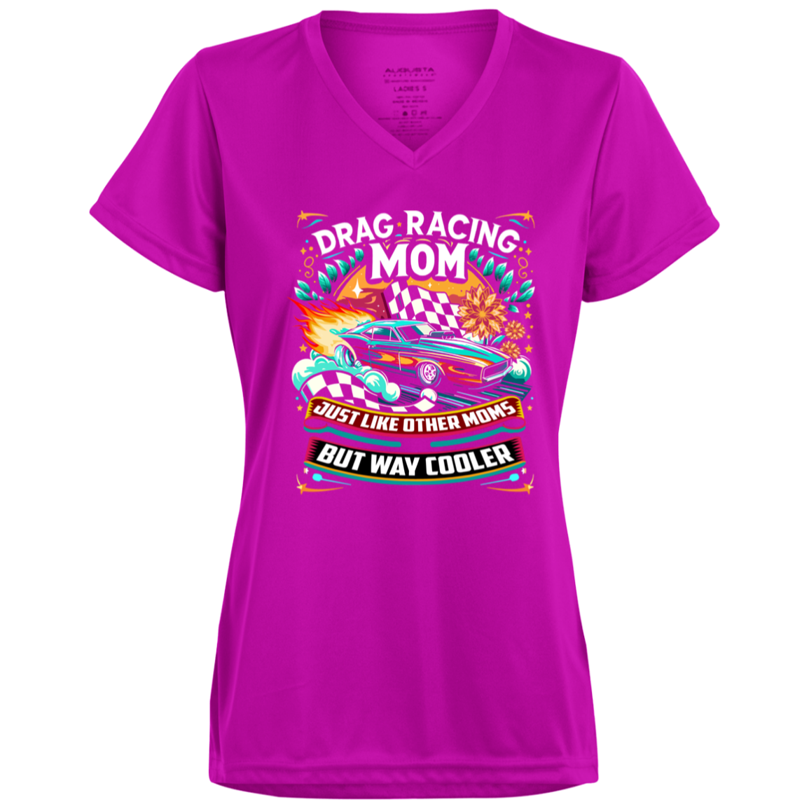 Drag Racing Mom Just Like Other Moms V-Neck t-Shirts
