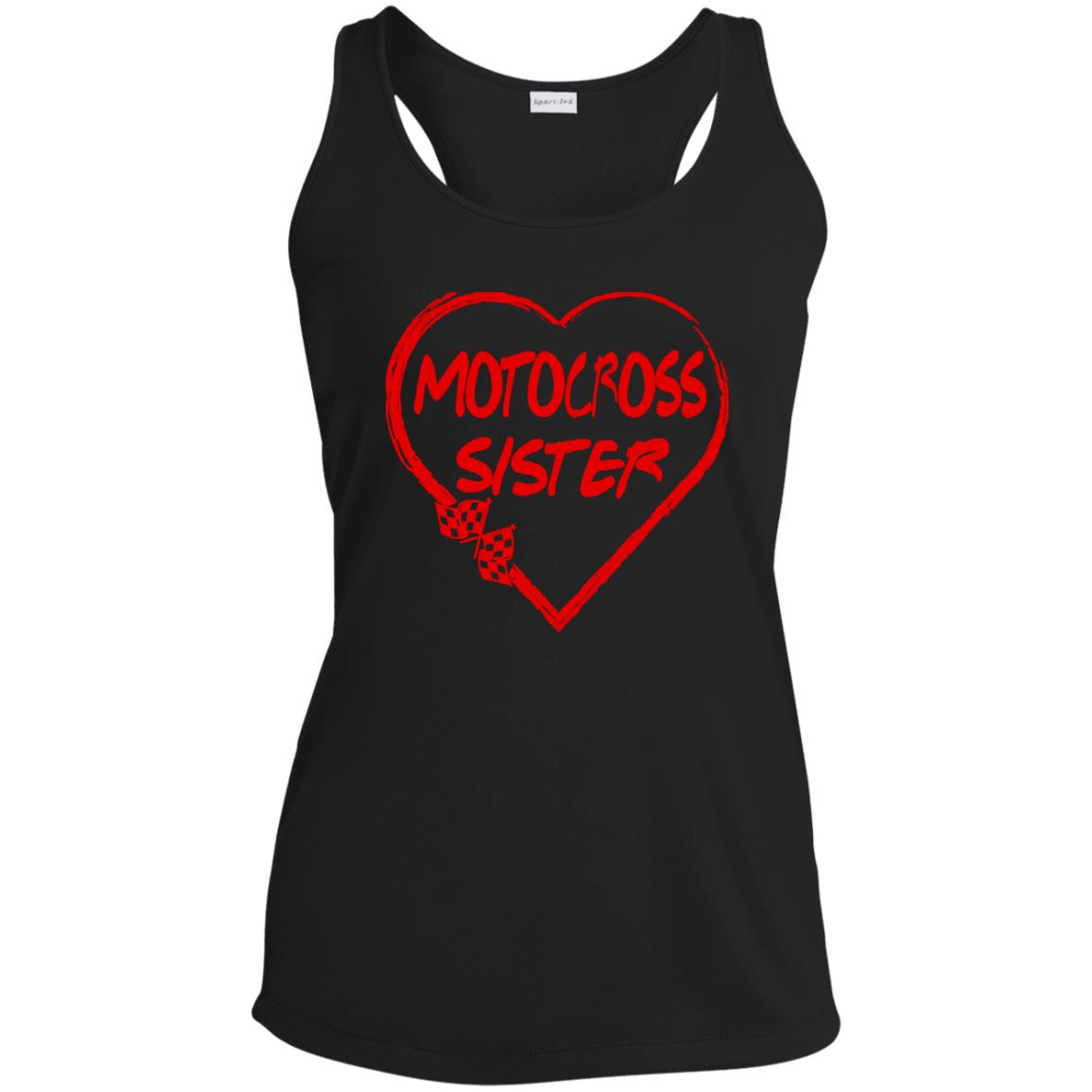 Motocross Sister Heart Ladies' Performance Racerback Tank