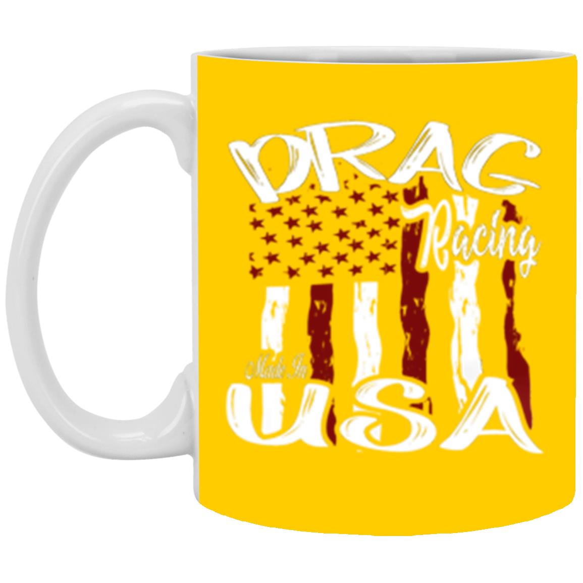 Drag Racing Made In USA 11 oz. White Mug