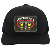 I'm Not Most Girls Drag Racing Trucker Snap Back - Patch