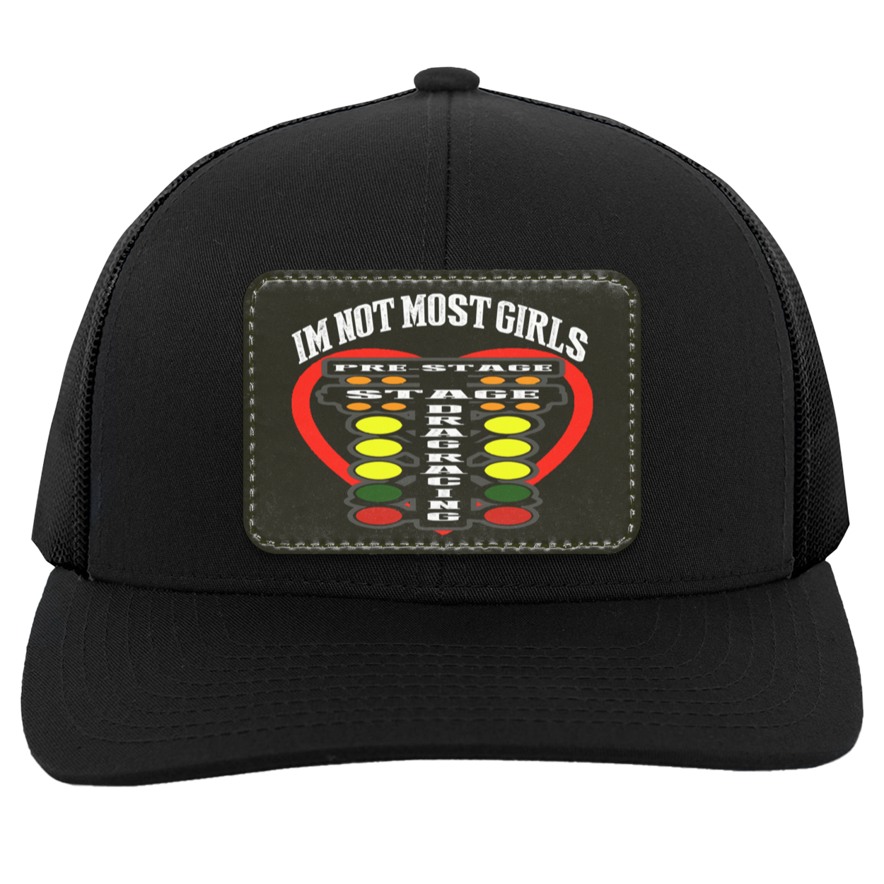 I'm Not Most Girls Drag Racing Trucker Snap Back - Patch
