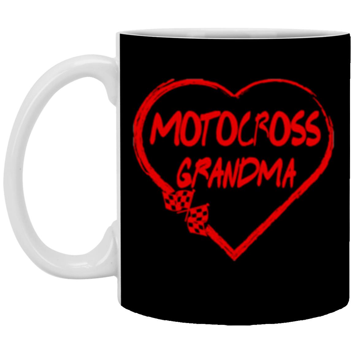 Motocross Grandma Heart 11 oz. White Mug