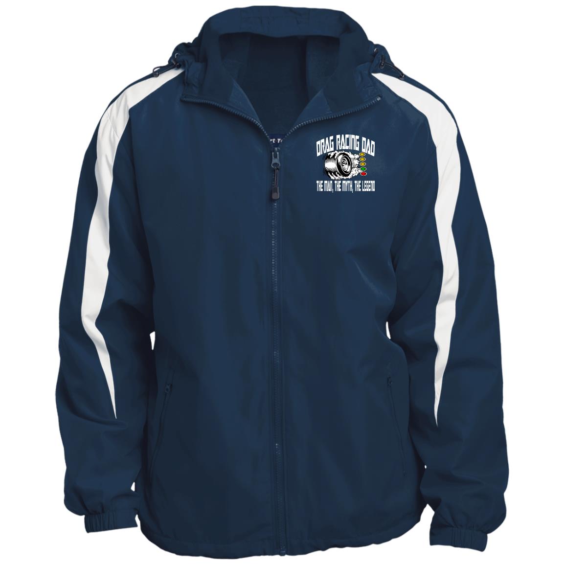 Drag Racing Dad Fleece Lined Colorblock Hooded Jacket