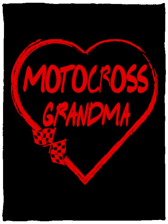 Motocross Grandma Heart Cozy Plush Fleece Blanket - 30x40