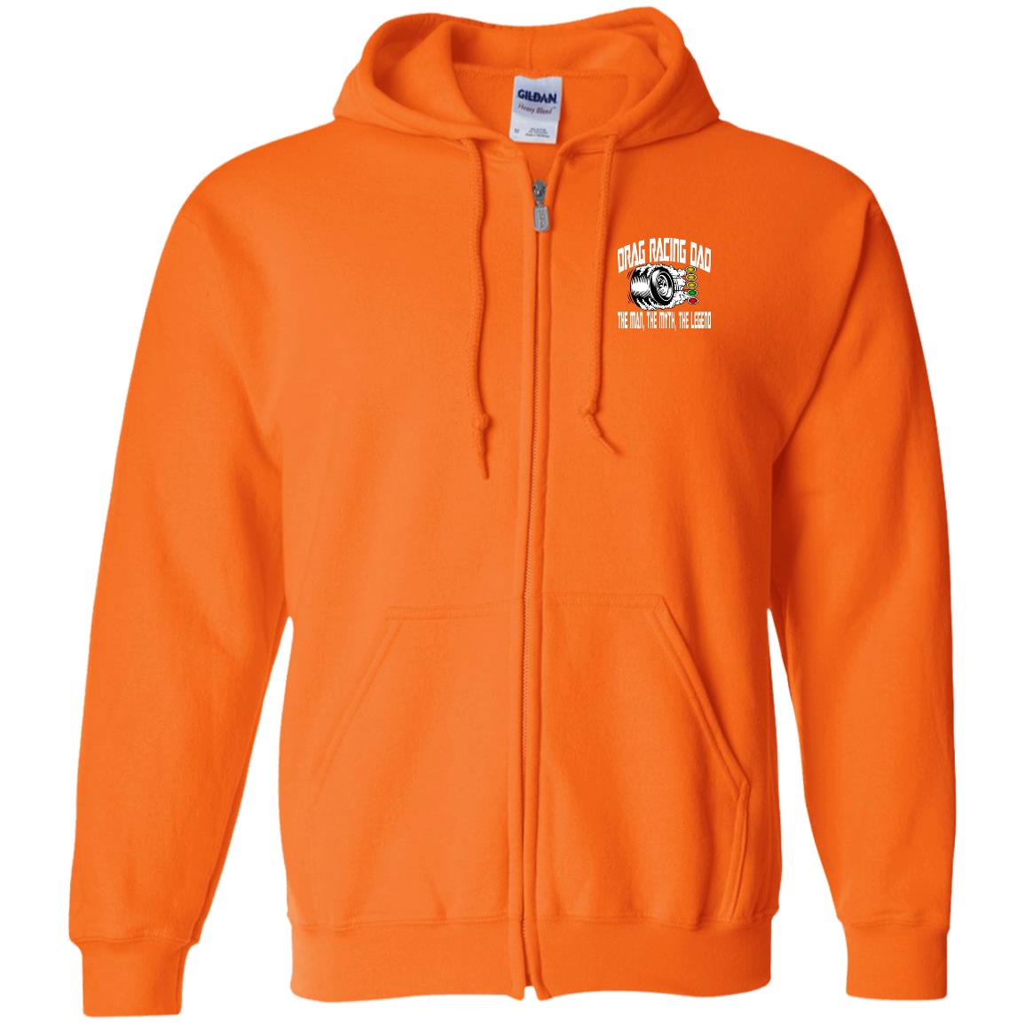 Drag Racing Dad Zip Up Hooded Sweatshirt