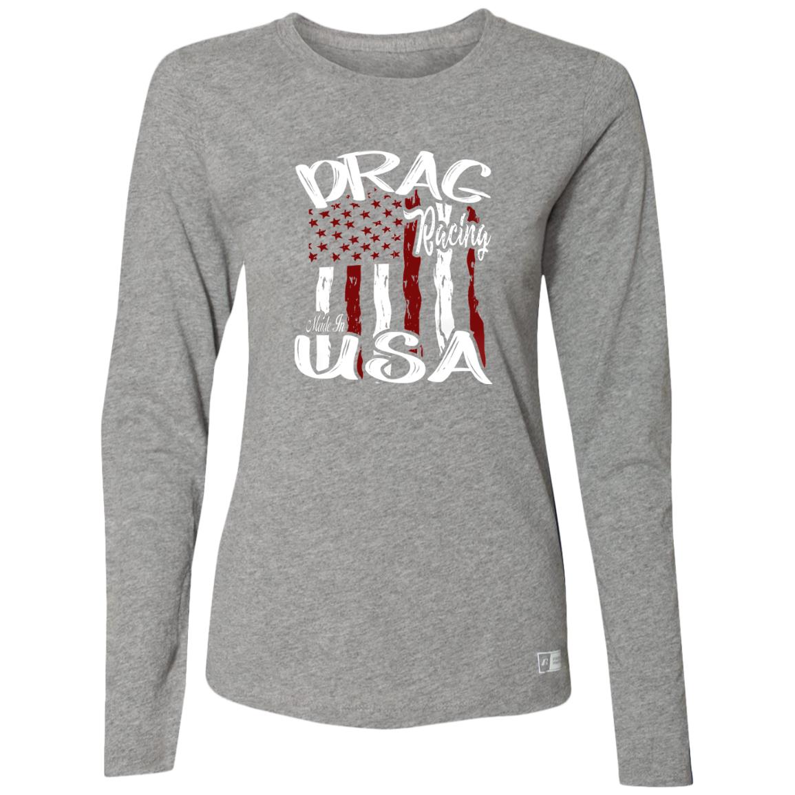 Drag Racing Made In USA Ladies’ Essential Dri-Power Long Sleeve Tee