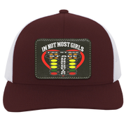 I'm Not Most Girls Drag Racing Trucker Snap Back - Patch