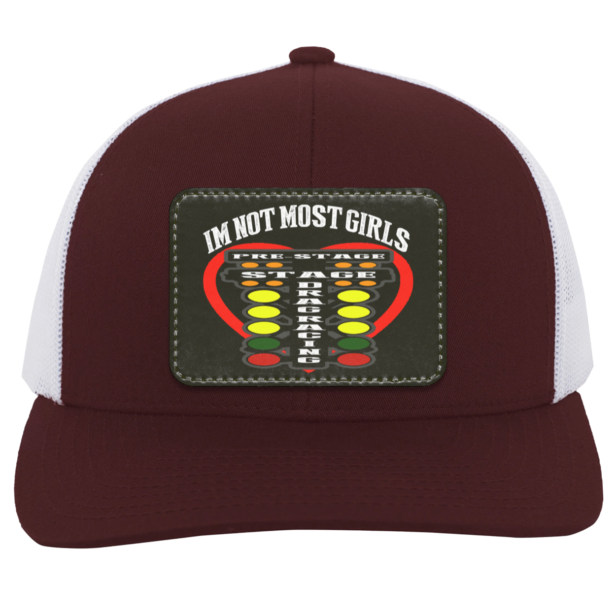 I'm Not Most Girls Drag Racing Trucker Snap Back - Patch