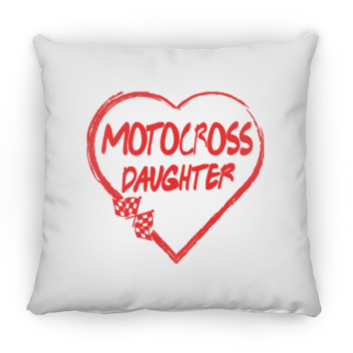 Motocross Daughter Heart Small Square Pillow