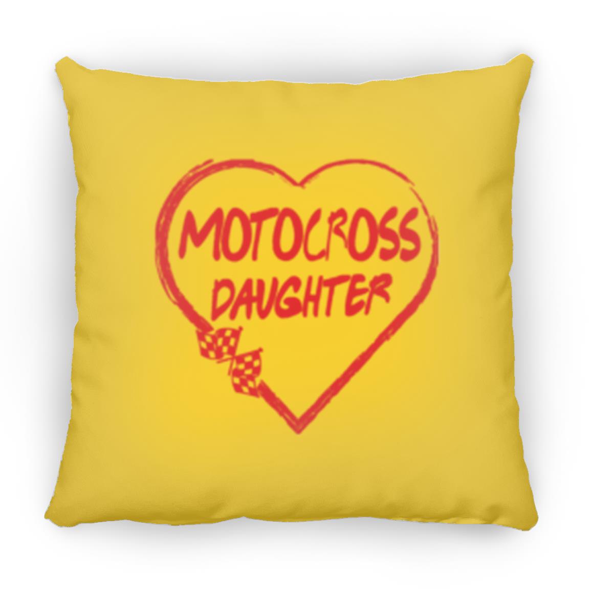 Motocross Daughter Heart Large Square Pillow