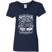 Behind Every Fast Car is a Fast Mom Drag Racing Expert V-Neck T-Shirts