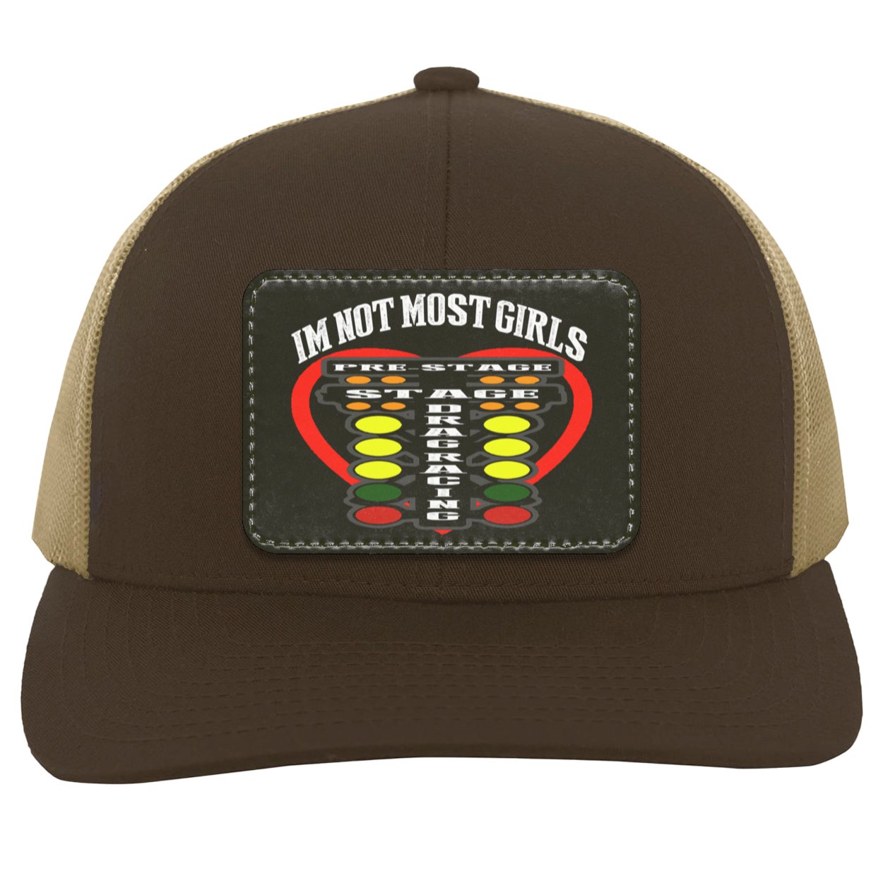 I'm Not Most Girls Drag Racing Trucker Snap Back - Patch