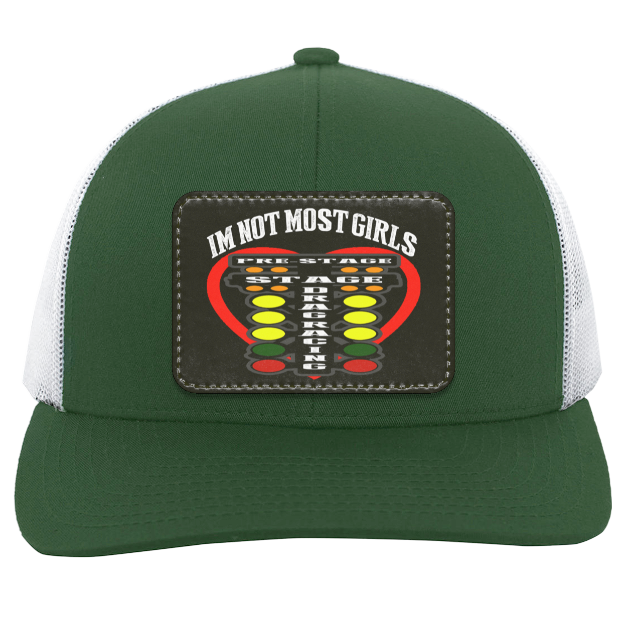 I'm Not Most Girls Drag Racing Trucker Snap Back - Patch