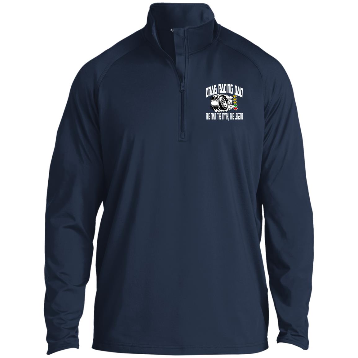Drag Racing Dad 1/2 Zip Raglan Performance Pullover