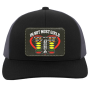 I'm Not Most Girls Drag Racing Trucker Snap Back - Patch