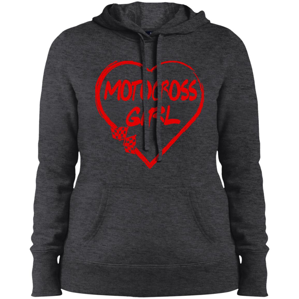 Motocross Girl Heart Ladies' Pullover Hooded Sweatshirt