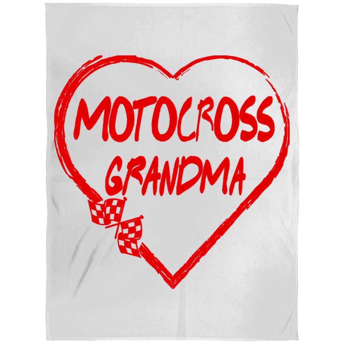 Motocross Grandma Heart Arctic Fleece Blanket 60x80
