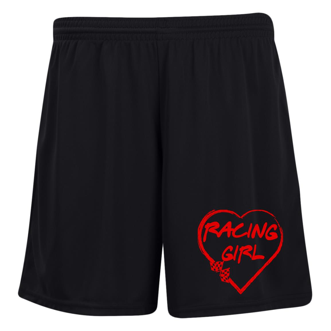 Racing Girl Heart Ladies' Moisture-Wicking 7 inch Inseam Training Shorts