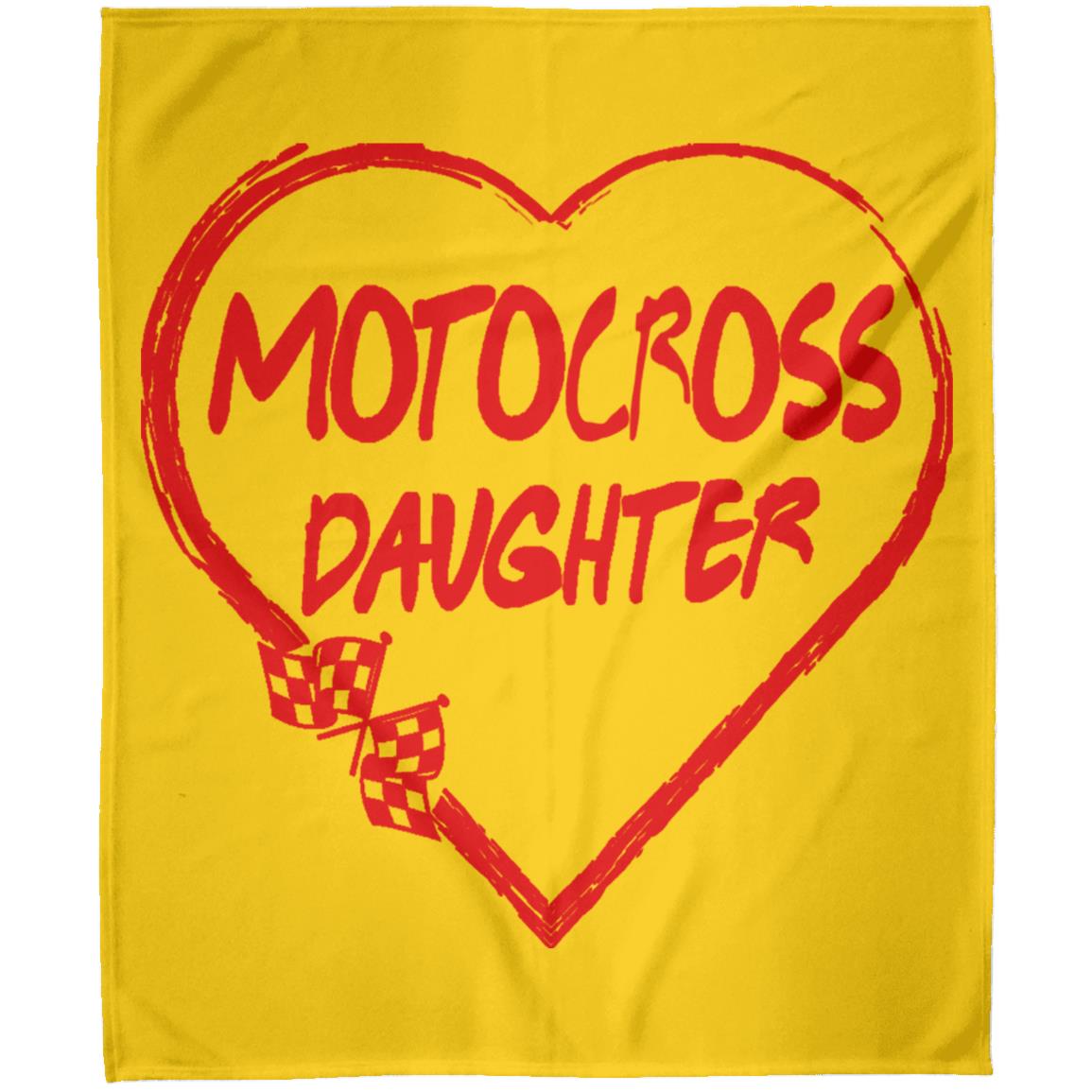 Motocross Daughter Heart Arctic Fleece Blanket 50x60