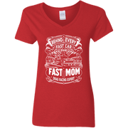 Behind Every Fast Car is a Fast Mom Drag Racing Expert V-Neck T-Shirts