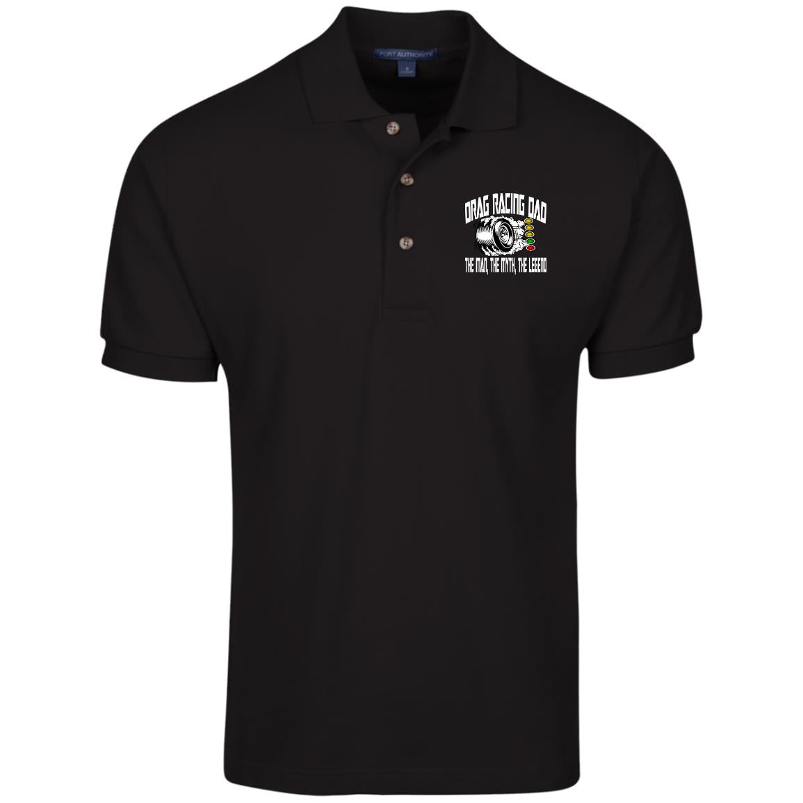 Drag Racing Dad Cotton Pique Knit Polo