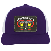 I'm Not Most Girls Drag Racing Trucker Snap Back - Patch