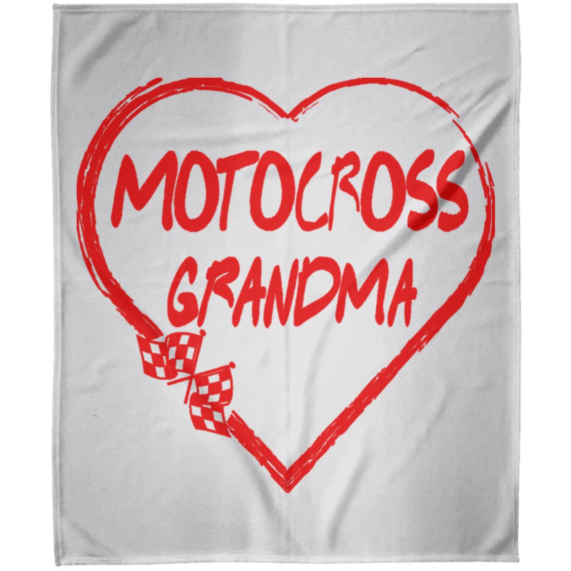 Motocross Grandma Heart Arctic Fleece Blanket 50x60