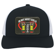 I'm Not Most Girls Drag Racing Trucker Snap Back - Patch