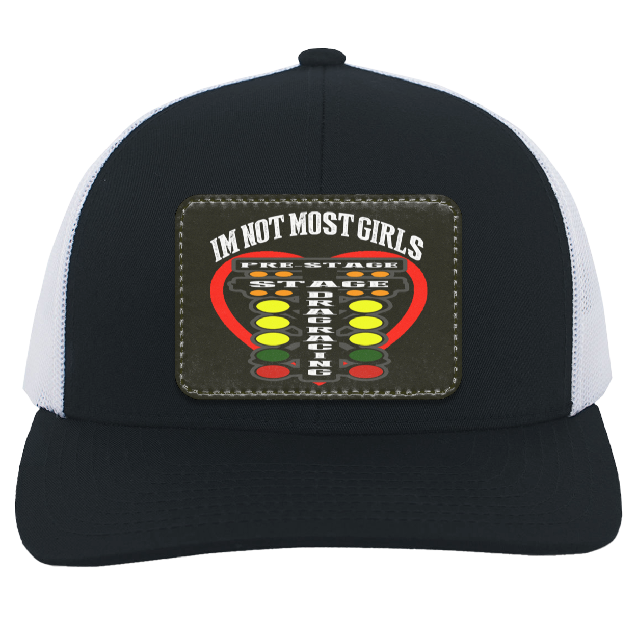 I'm Not Most Girls Drag Racing Trucker Snap Back - Patch
