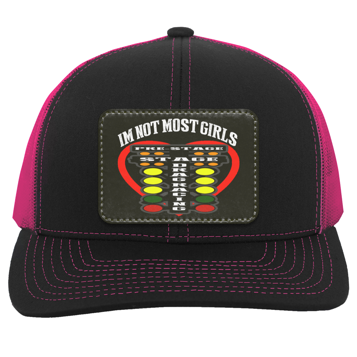 I'm Not Most Girls Drag Racing Trucker Snap Back - Patch