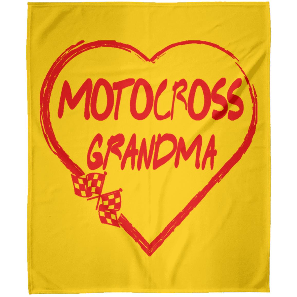 Motocross Grandma Heart Arctic Fleece Blanket 50x60