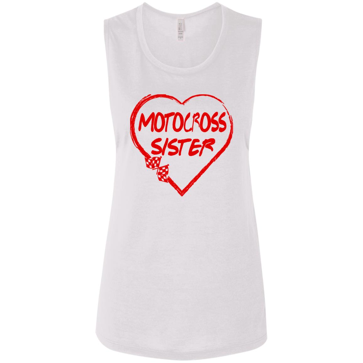 Motocross Sister Heart Ladies' Flowy Muscle Tank