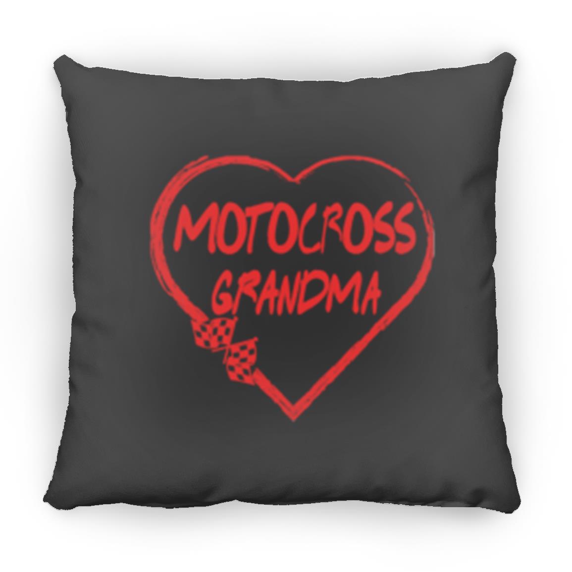 Motocross Grandma Heart Large Square Pillow