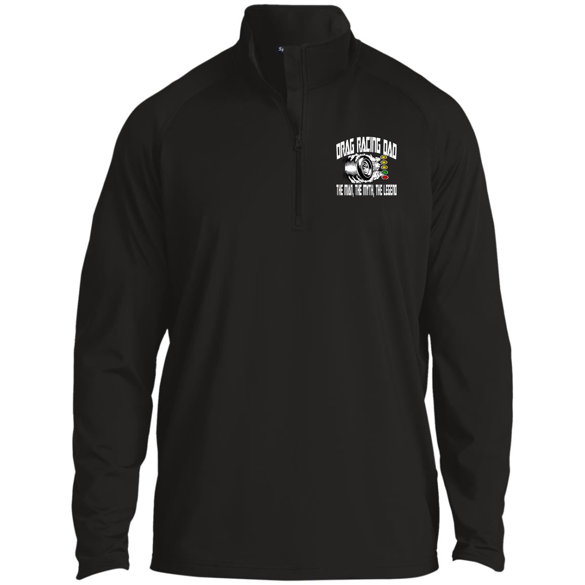Drag Racing Dad 1/2 Zip Raglan Performance Pullover