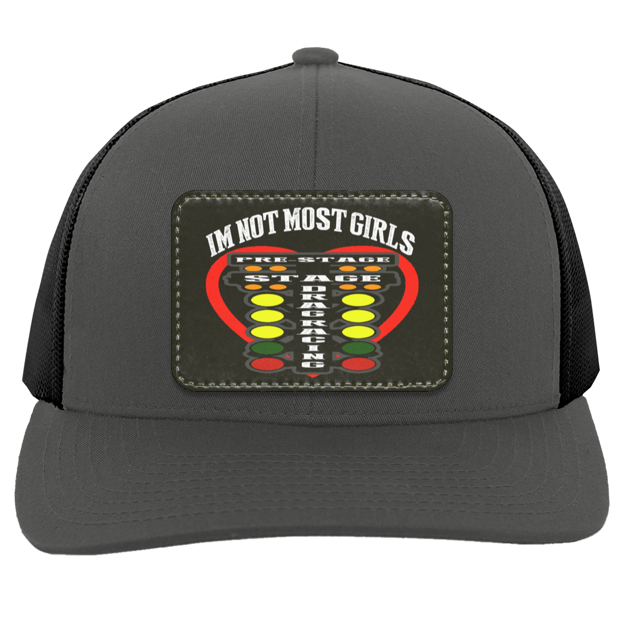 I'm Not Most Girls Drag Racing Trucker Snap Back - Patch