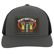 I'm Not Most Girls Drag Racing Trucker Snap Back - Patch