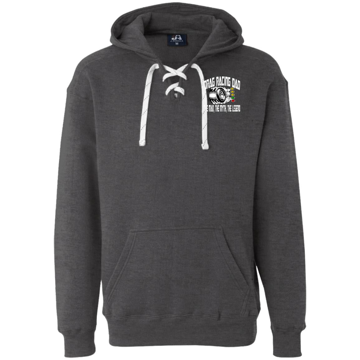 Drag Racing Dad Heavyweight Sport Lace Hoodie