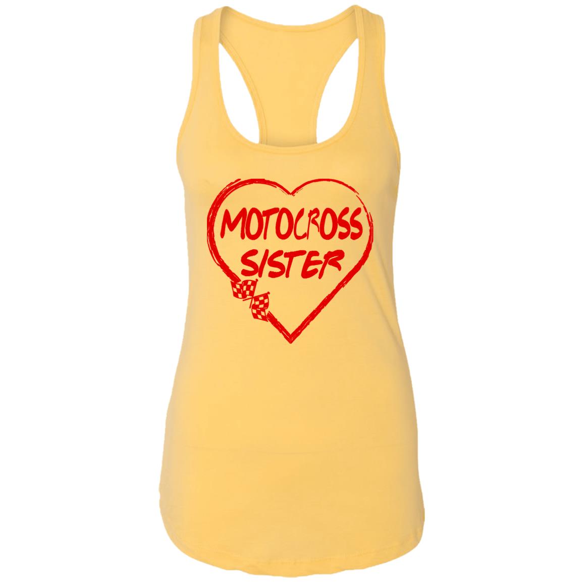 Motocross Sister Heart Ladies Ideal Racerback Tank