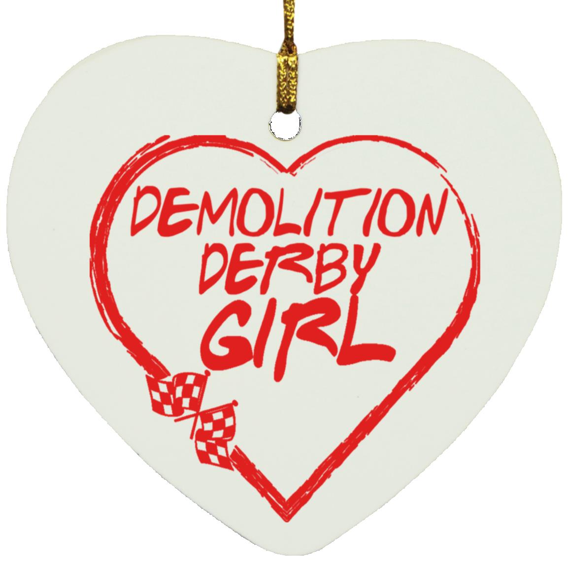 Demolition Derby Girl Heart Ornament